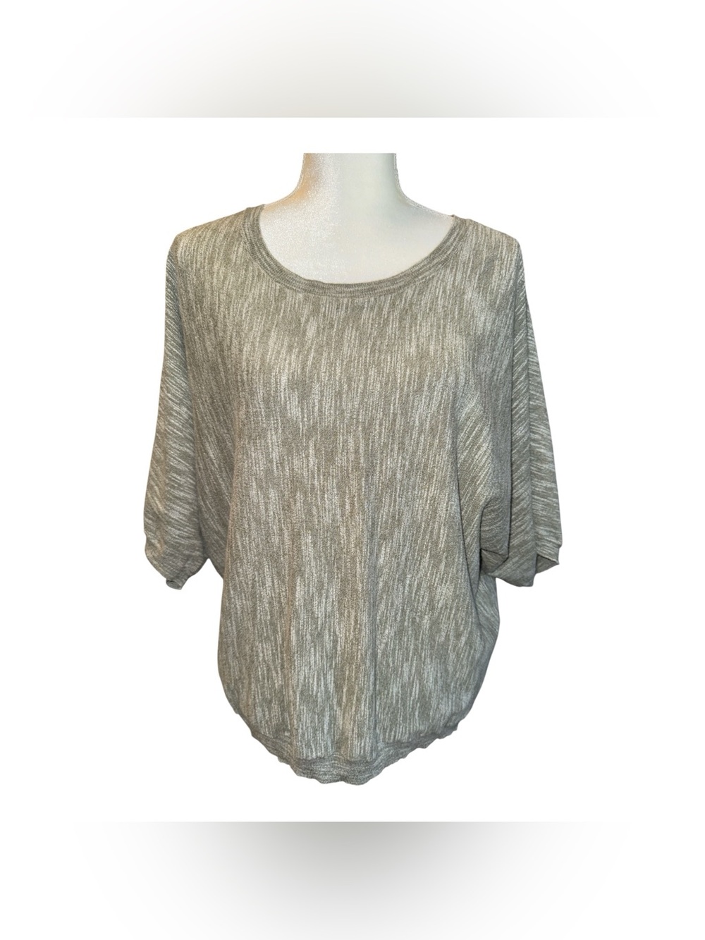 DKNY Jeans Super Soft Marled Knit Dolman Half Sleeve Sweater Top- XL #90
